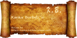 Kanka Borbás névjegykártya
